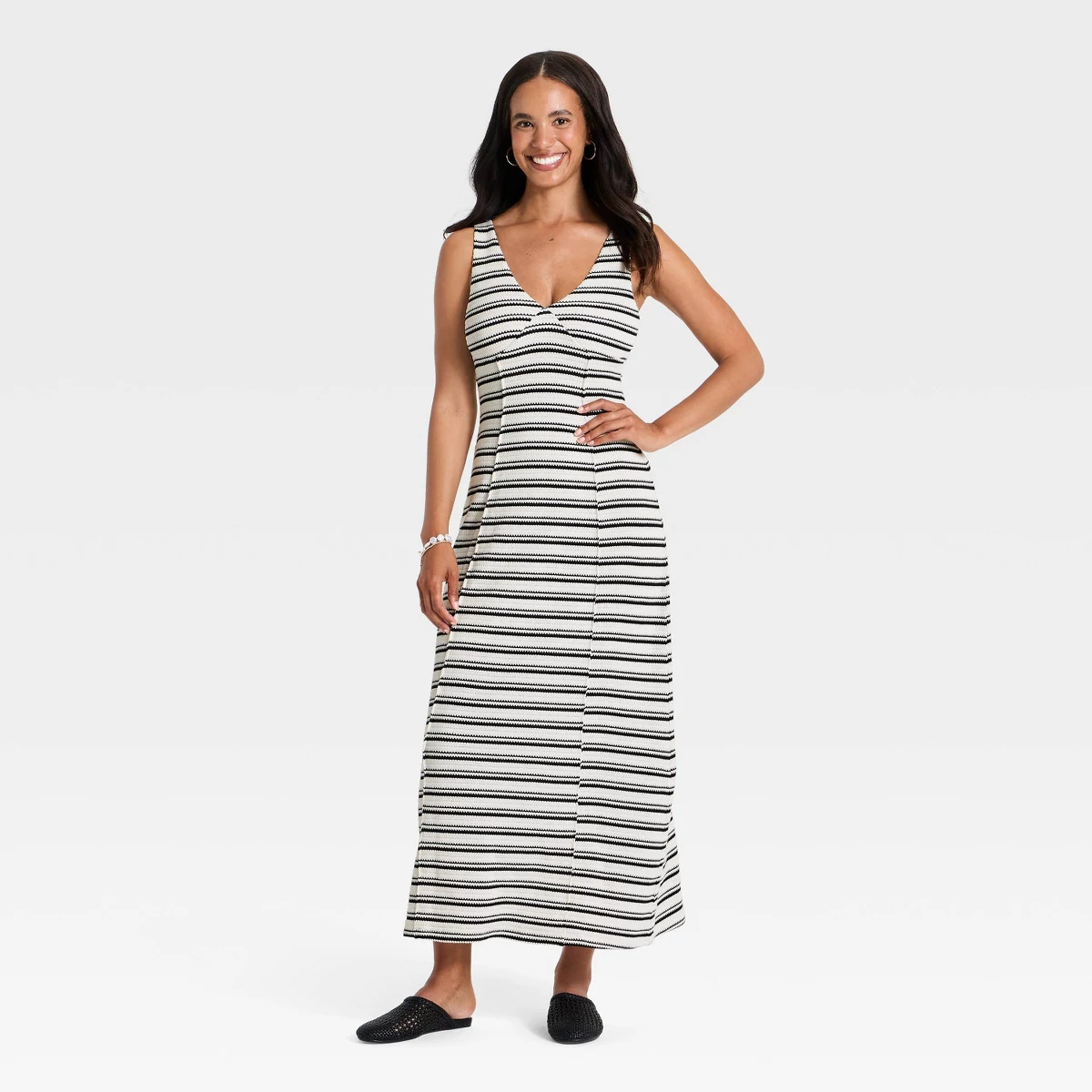 Women's Knit Maxi Sweater Dress - Universal Thread\u2122 Cream Striped S | Target