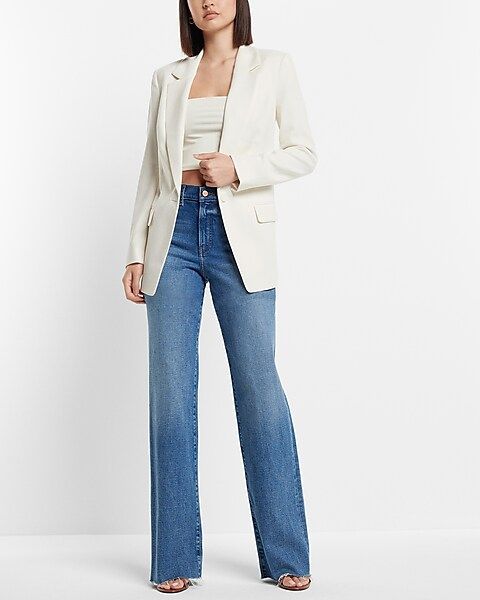 One Button Cinched Boyfriend Blazer | Express