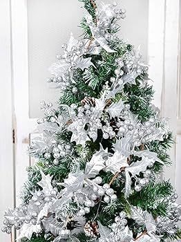DearHouse 6FT Silver Berry Christmas Garland, Flexible Artificial Berry Garland for Indoor Outdoo... | Amazon (US)