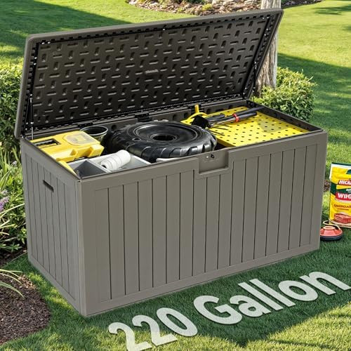 YITAHOME 220 Gallon Double-Wall Deck Box with Divider & Side Handles, Outdoor Large Storage for P... | Amazon (US)