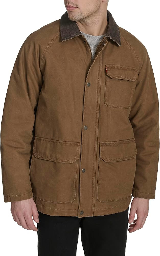 Levi's mens Cotton Barn Jacket With Corduroy Collar | Amazon (US)
