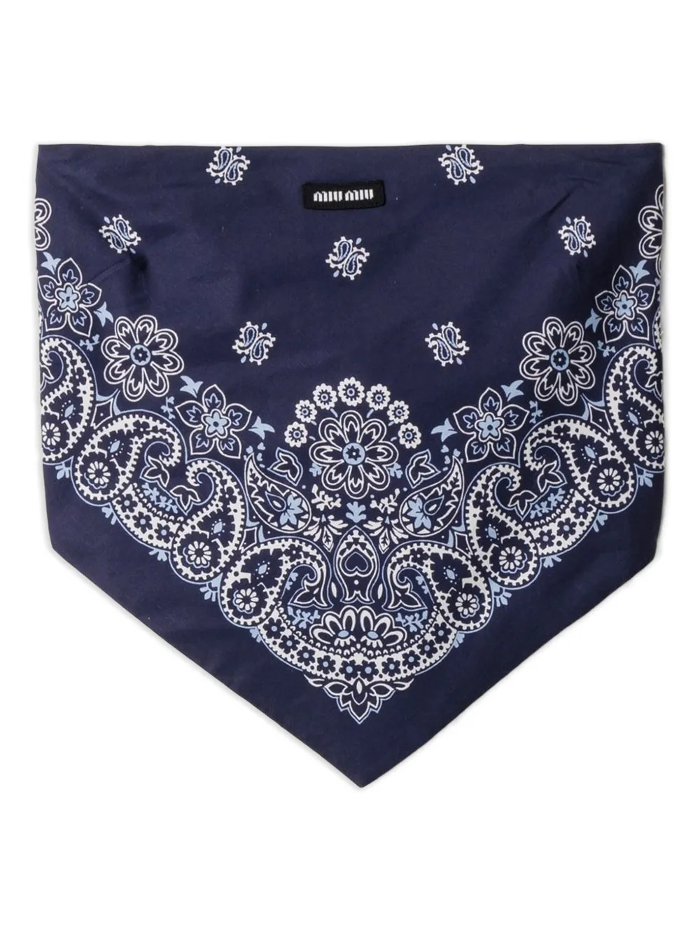 Miu Miu poplin bandana top - Blue | Farfetch Global