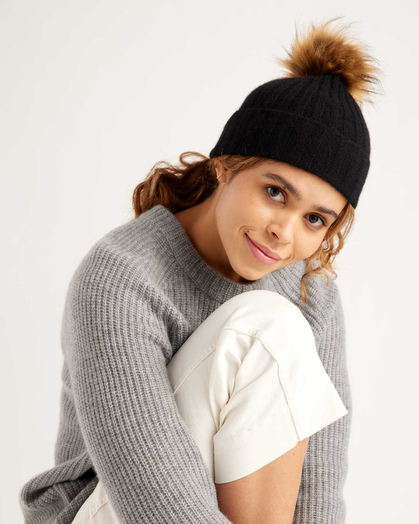 Mongolian Cashmere Pom Pom Beanie | Quince