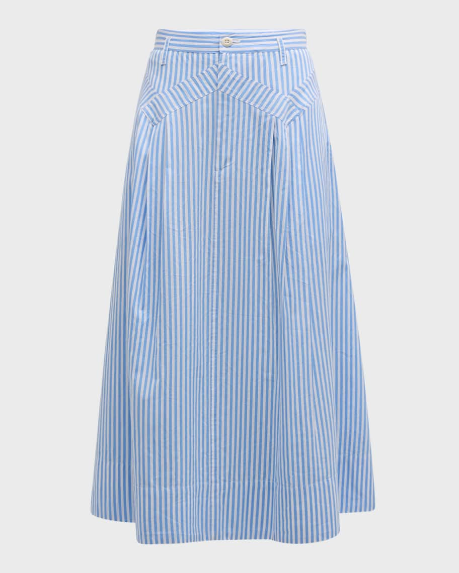 The Great The Field Striped Midi Skirt | Neiman Marcus