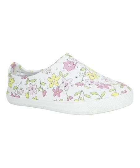 White & Pink Floral Water Shoe - Girls | Zulily