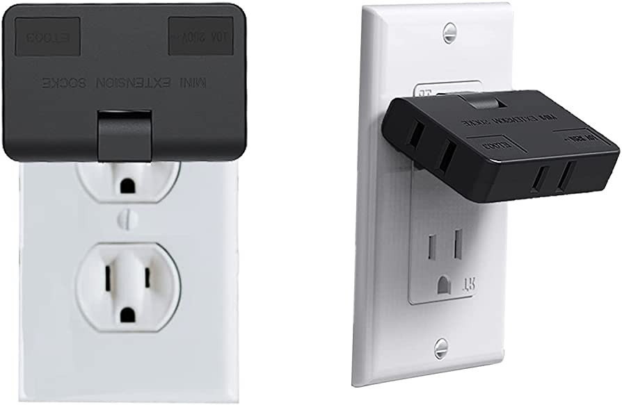 3 Outlet Wall Adapter-2 Prong Swivel Indoor Mini Wall Tap Power Outlet Extender Plug, Flat Outlet... | Amazon (US)