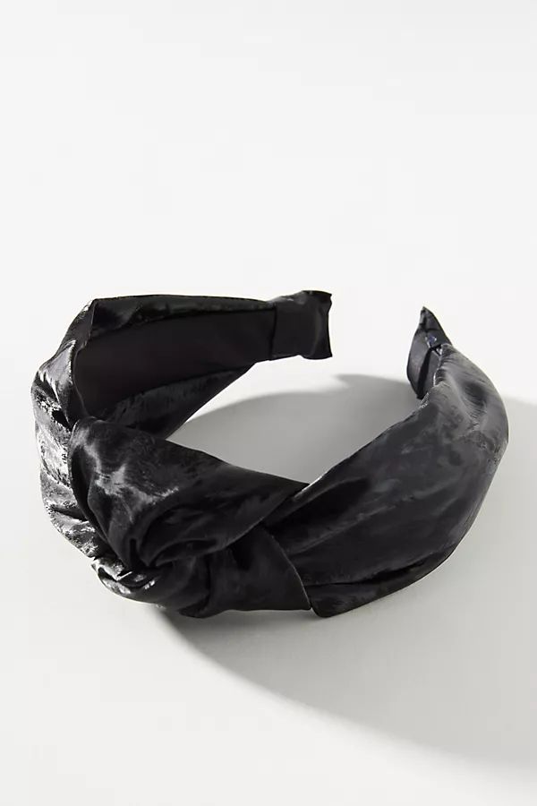 Faux Leather Knotted Headband By Anthropologie in Black | Anthropologie (US)