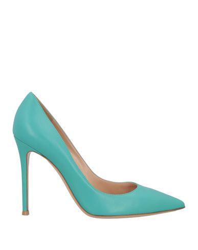 Gianvito Rossi Woman Pumps Turquoise Size 11 Leather | YOOX (US)