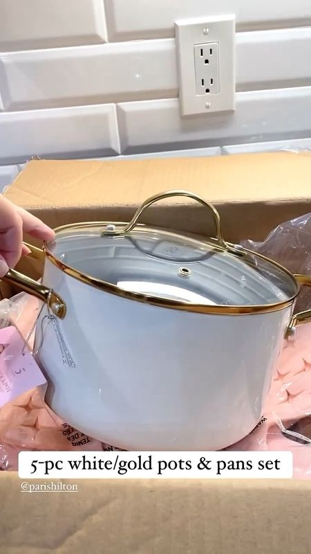 Gorgeous white and gold pots and pans 5-piece set on sale for $69 for Black Friday! Would make a great Christmas gift for her!

#kitchenware #blackfridaydeals #blackfridaysale #amazonfinds #amazonfind #amazonhome #amazonhomefind

#LTKGiftGuide #LTKhome #LTKCyberWeek