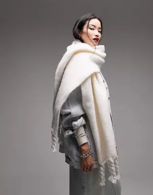 Topshop Sky soft scarf in cream | ASOS (Global)