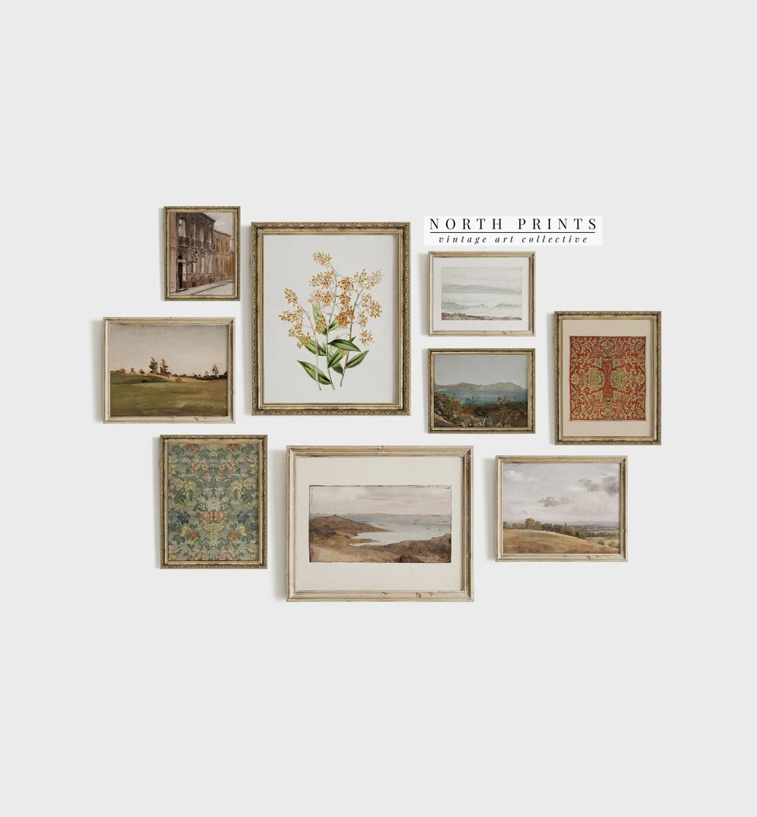 Printable Vintage Gallery Wall Art SET Antique Prints Warm Aesthetic Decor DIGITAL North Prints S... | Etsy (US)