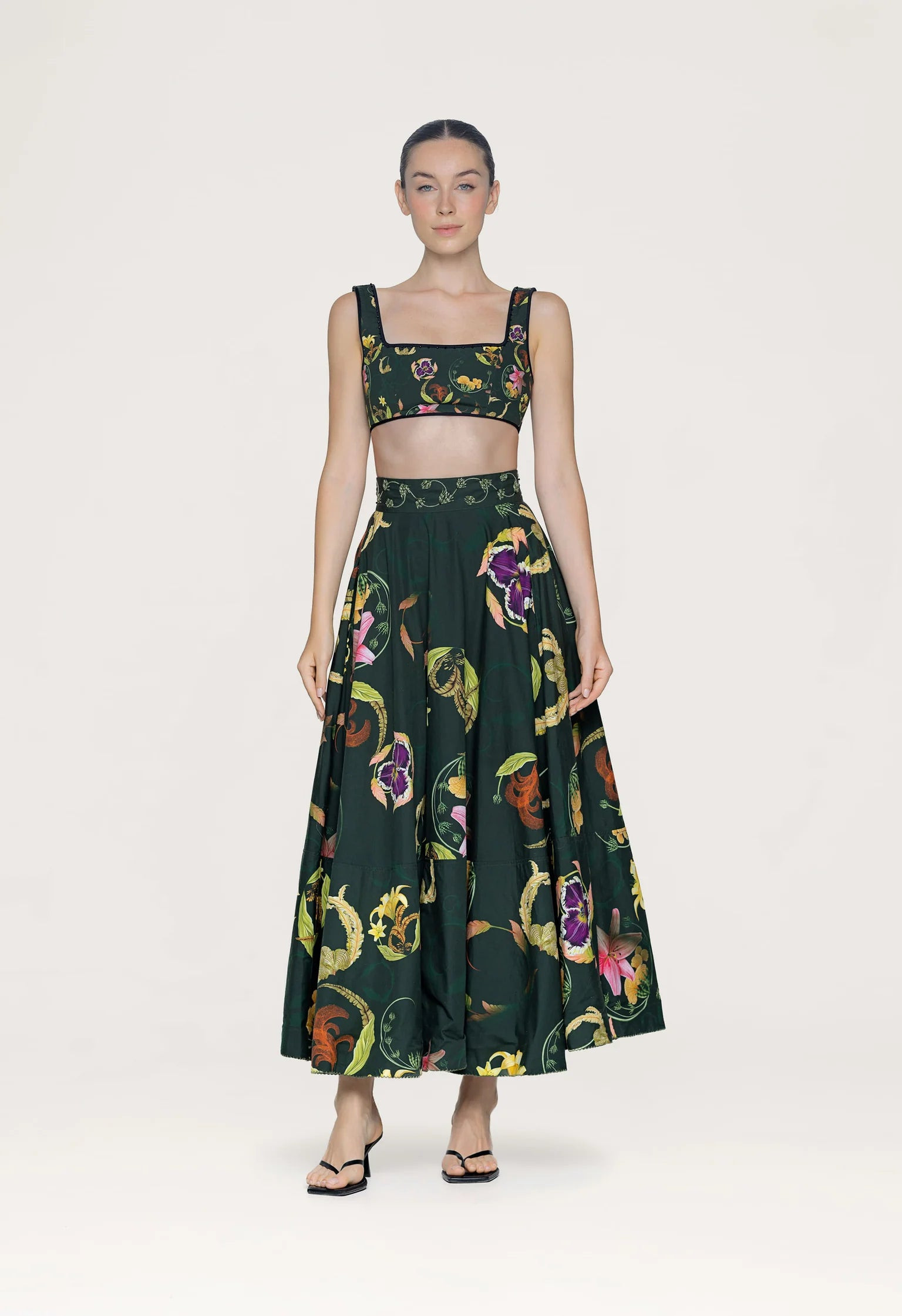 Bergamota Marina Embroidered Maxi Skirt | The Avenue