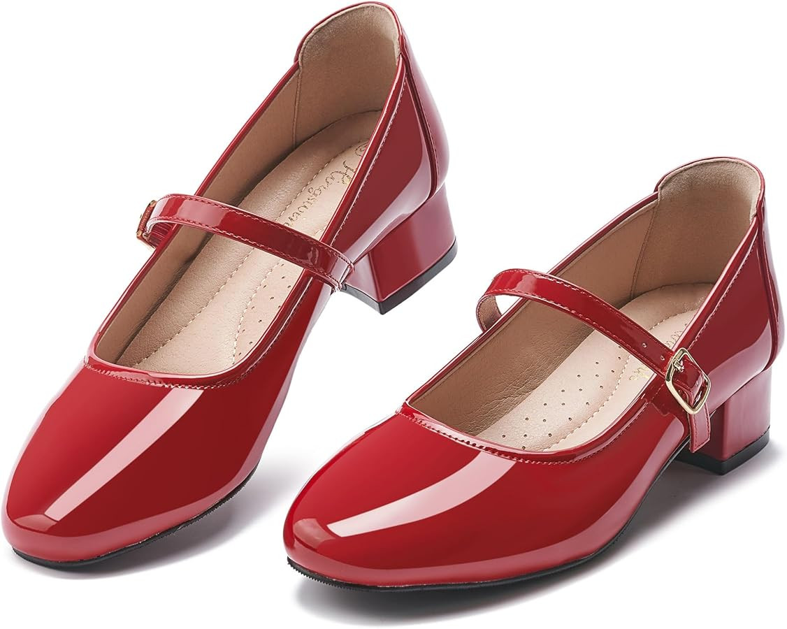 Mary Jane Shoes Women Low Heels Dress Shoes Pumps for Women Dressy Low Heel 2 Inch Chunky Heel Ma... | Amazon (US)