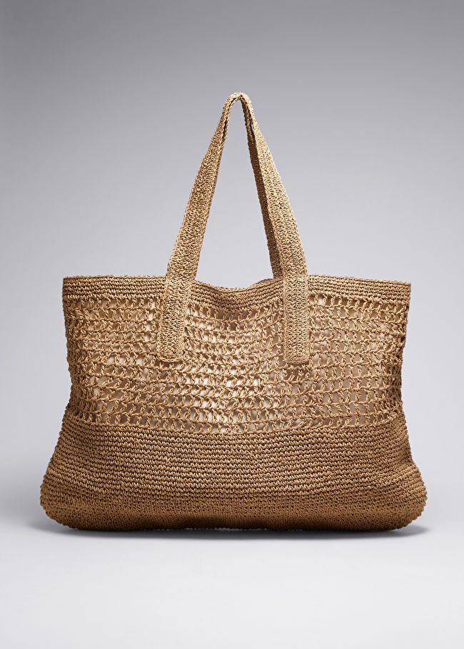 Large Crochet-Straw Tote | & Other Stories US