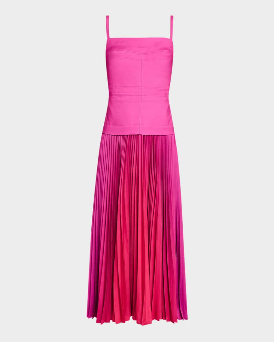 Acler Leasgill Pleated Open-Back Dress | Neiman Marcus