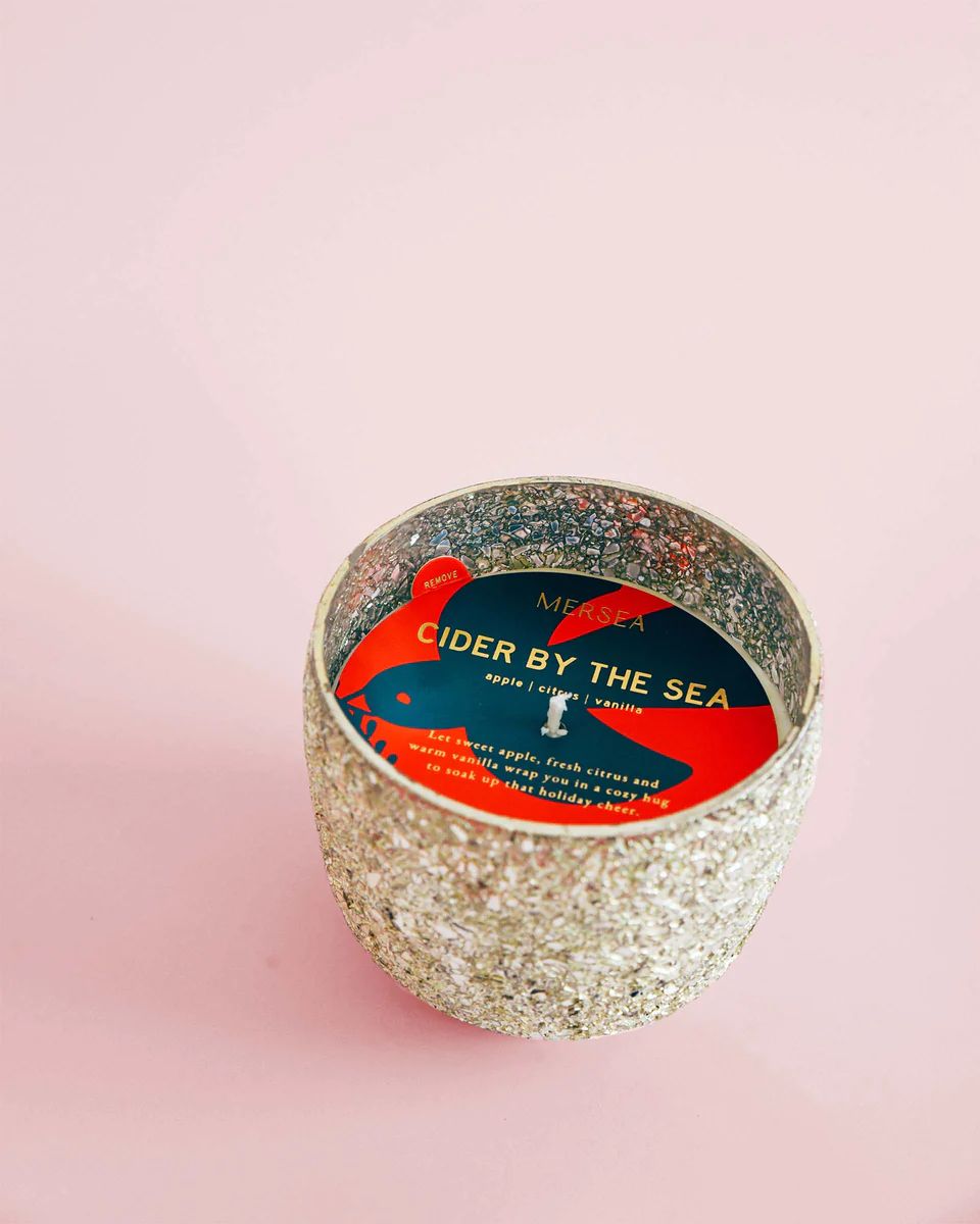Cider by the Sea Holiday Glitter Candle | MERSEA