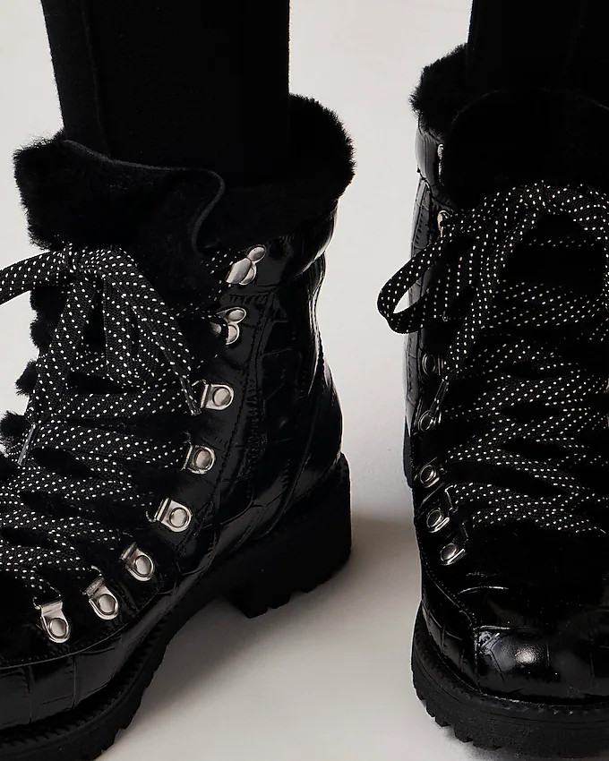 New Nordic boots in croc-embossed leather | J. Crew US
