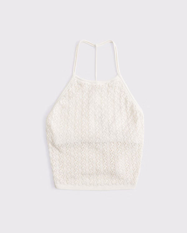 Women's Crochet-Style Open Back Tank | Women's Tops | Abercrombie.com | Abercrombie & Fitch (US)