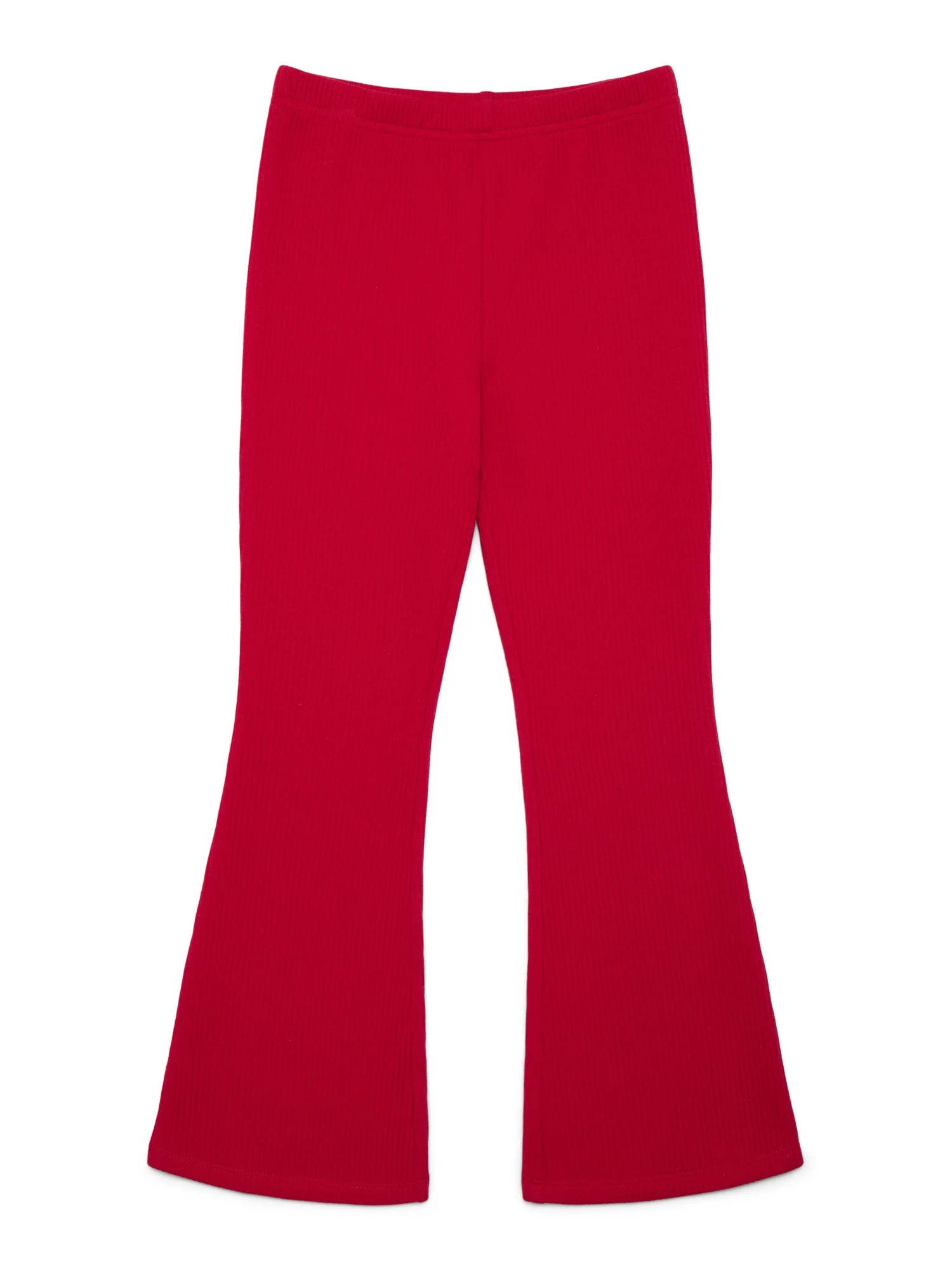 Wonder Nation Little Girls Ribbed Plush Flare Leggings, Sizes 4-10 | Walmart (US)