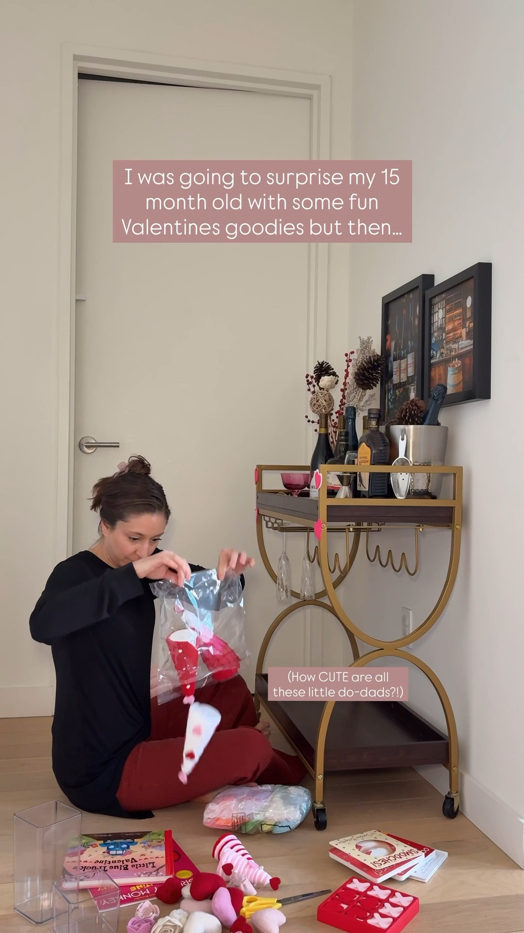 I have taken to making the bottom of our bar cart a holiday themed play station for Shelton! This Valentines one was sooo fun to create for him! It turned out much more colorful and whimsical than I thought it would and I love it!

Our bar cart no longer exists so I linked some on sale alternatives from Wayfair!

#LTKValentine #LTKmomlife #LTKvlog