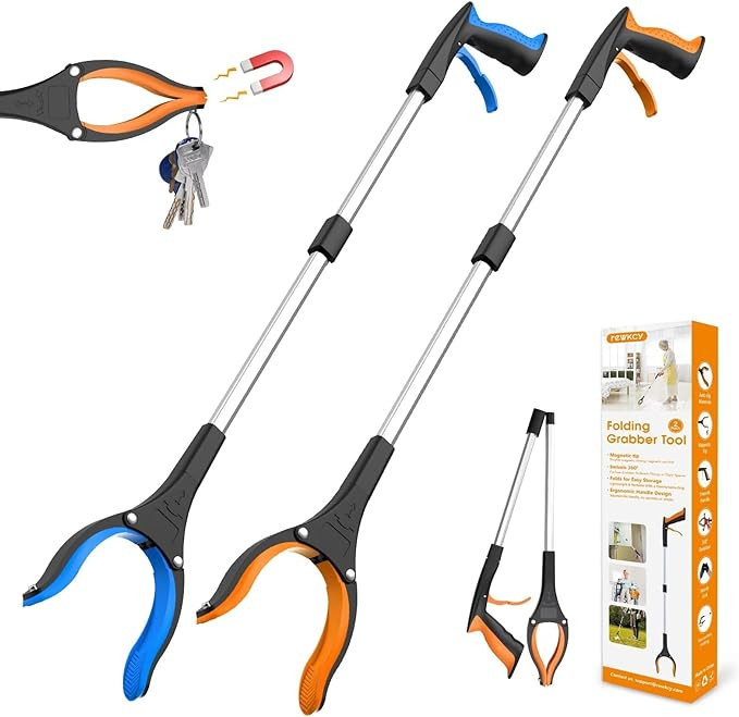 32" Grabber Reacher Tool, 2-Pack Foldable Reacher Grabber Pickup Tool with 360° Rotating Jaw & M... | Amazon (US)