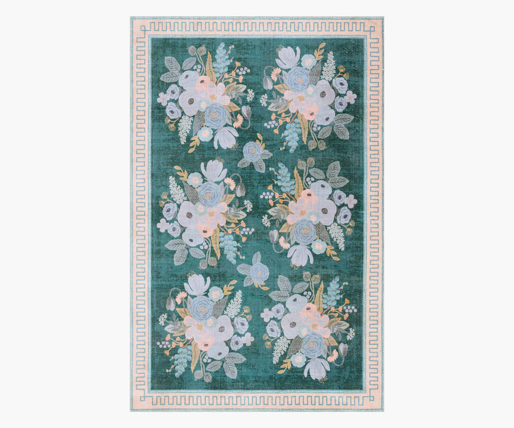 Jardin Marseille Printed Rug - Emerald | Rifle Paper Co.