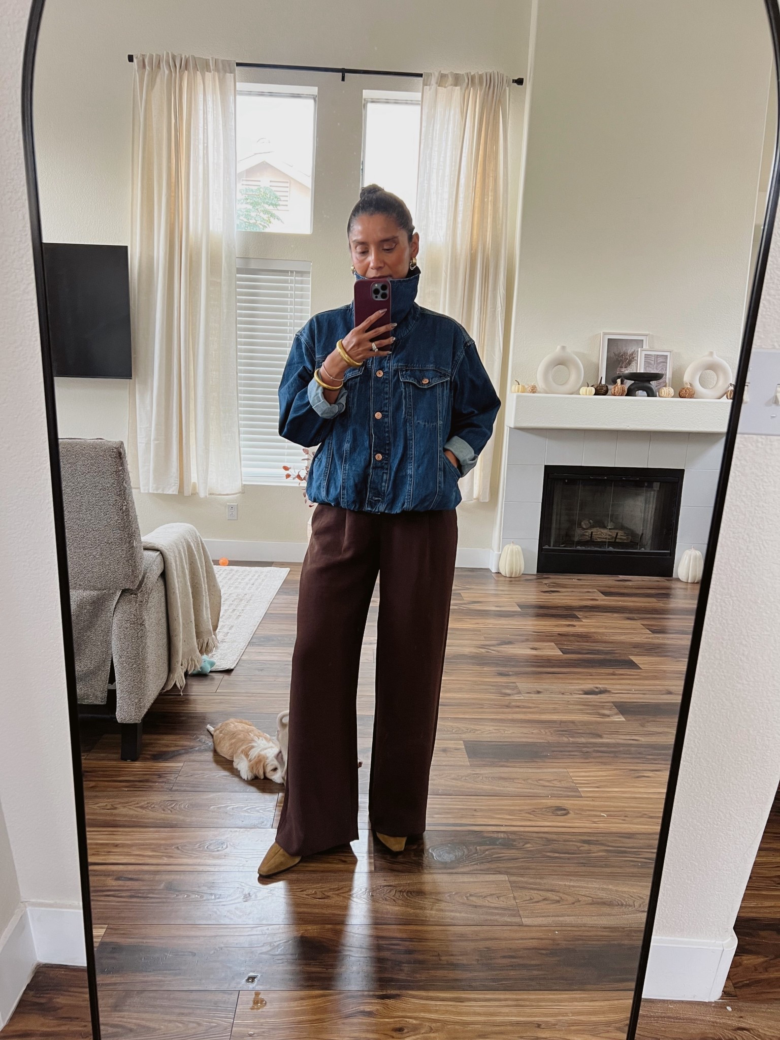 My favorite Gap jacket. Pants are Abercrombie size 25