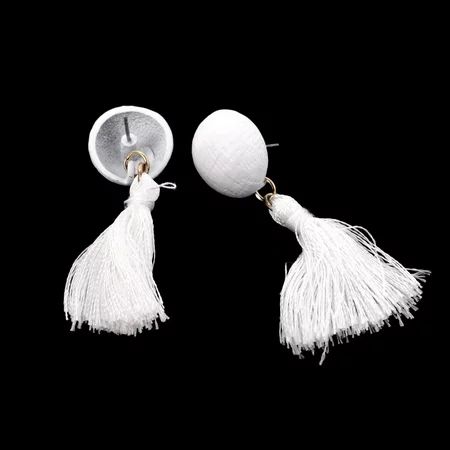 Fashion Women s Long Tassel Round Studs Fringe Boho Earrings Dangle Bohemian - White | Walmart (US)