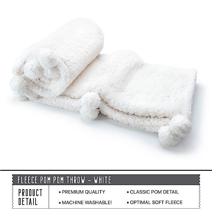Craft and Kin Plush Blanket | Fleece Blanket White Plush Blanket | Throw Blanket Perfect Blankets... | Amazon (US)