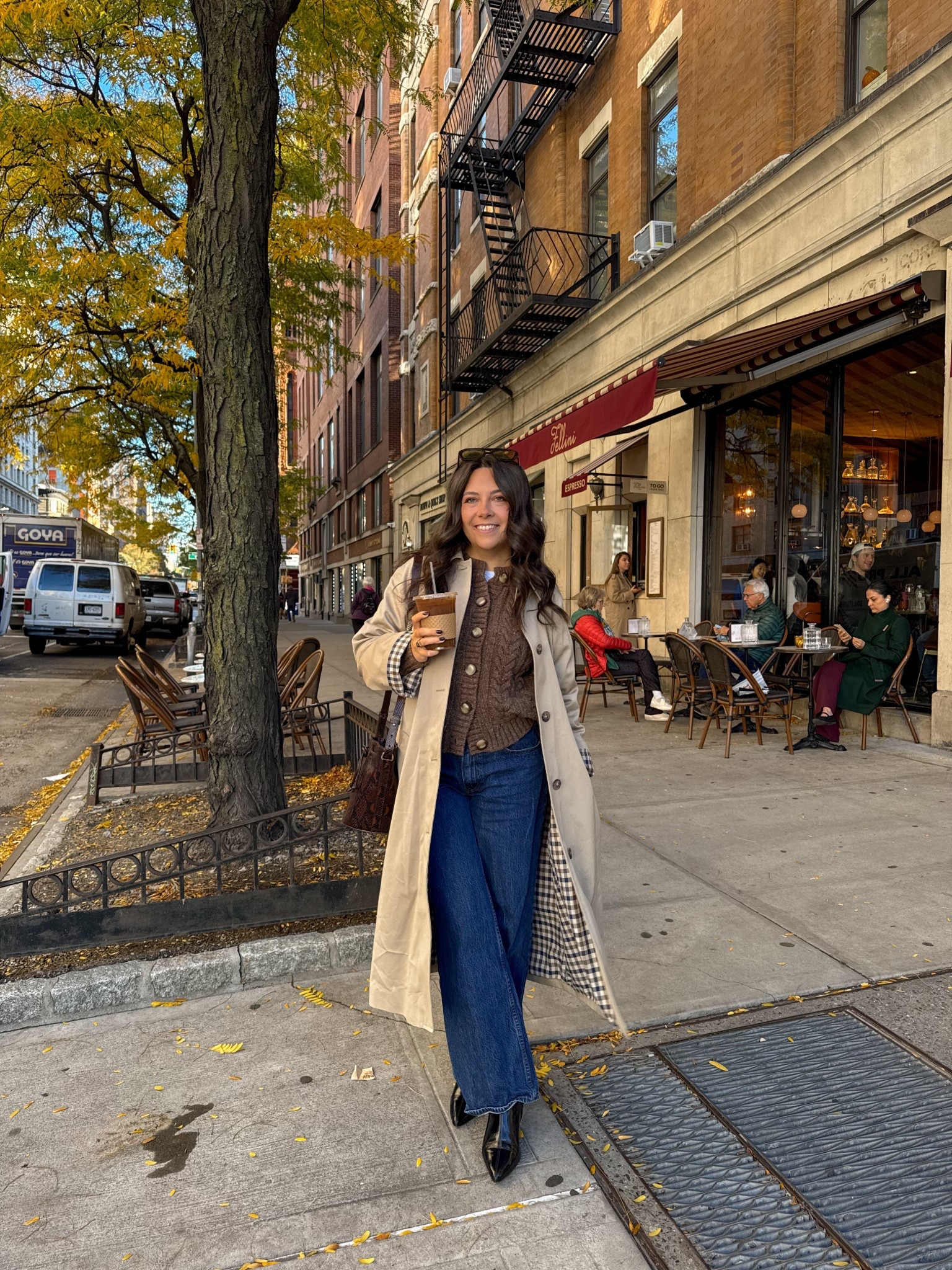 Weekend coffee run in my fall uniform ☕️🍂
Cable knit cardigan, wide-leg denim, and a timeless trench — effortless NYC fall style at its best.

#falloutfit #fallfashioninspo #nycstyle #chunkyknitsweater #trenchcoatstyle #widelegjeans #neutraloutfit #fallstreetstyle #upperwestside #ltkfallfashion

#LTKStyleTip #LTKFindsUnder100 #LTKSeasonal