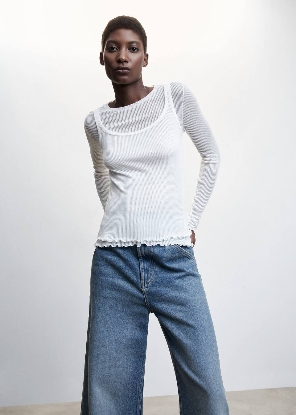 Combined t-shirt top | MANGO (US)