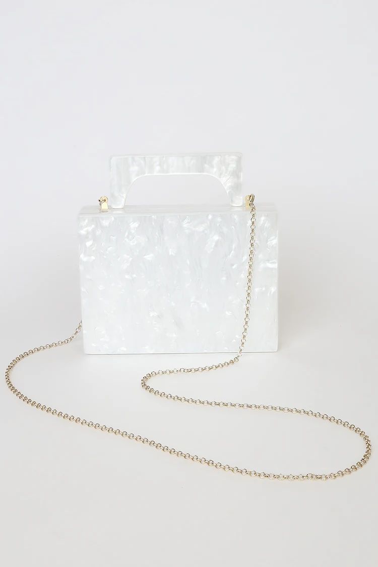 Chic Favor White Marble Acrylic Box Clutch | Lulus