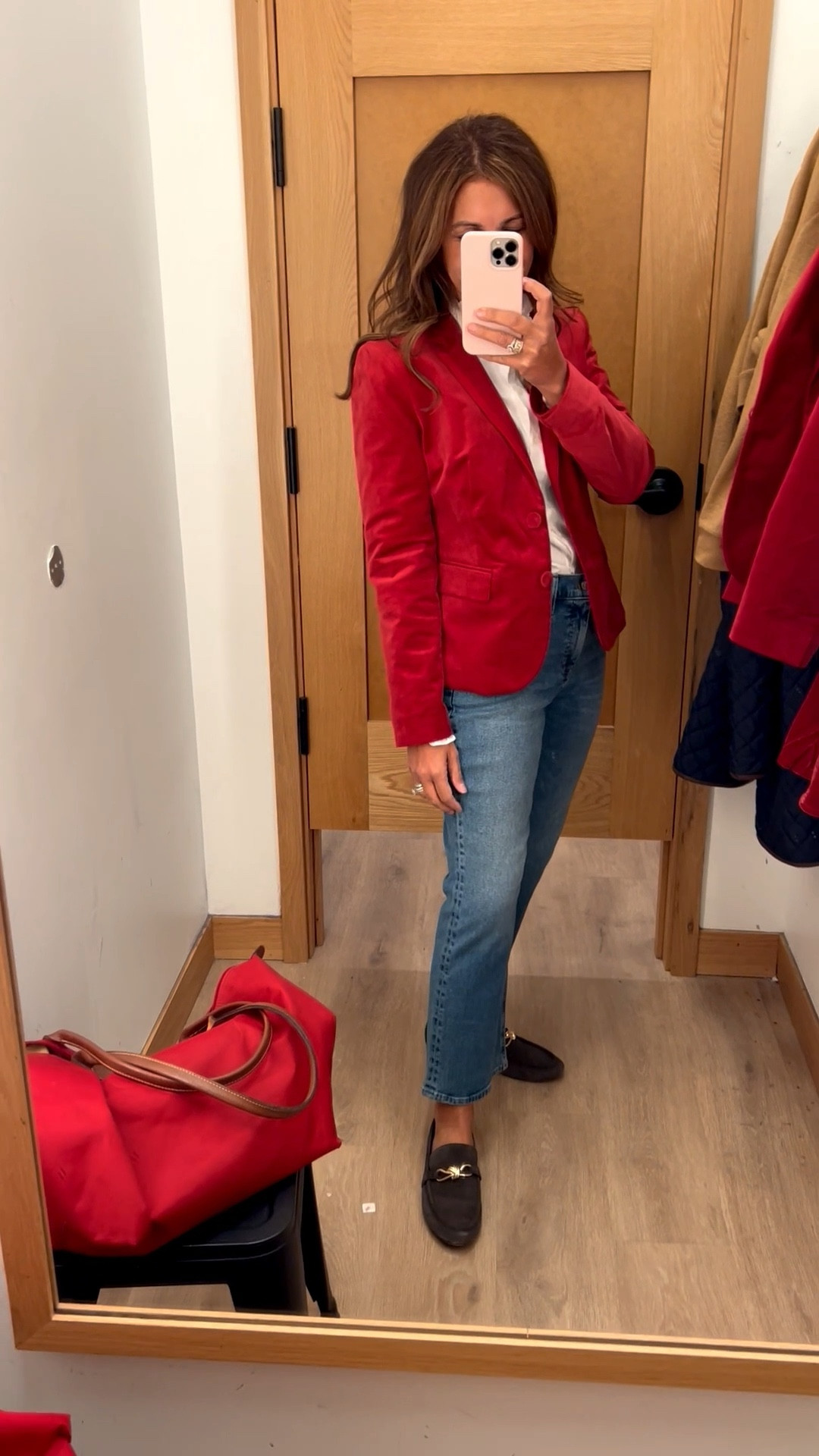 @jcrewfactory has some of my favorite jeans! So comfortable and flattering. Has a slight stretch which I appreciate. Love this velvet blazer .. acquired it in the green too. All 60% off clearance! 

#LTKSaleAlert #LTKHoliday #LTKgrwm