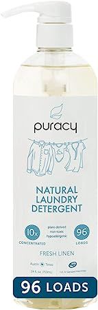 Puracy Natural Liquid Laundry Detergent, Hypoallergenic, Enzyme-Based, Fresh Linen, 24 Ounce (96 ... | Amazon (US)