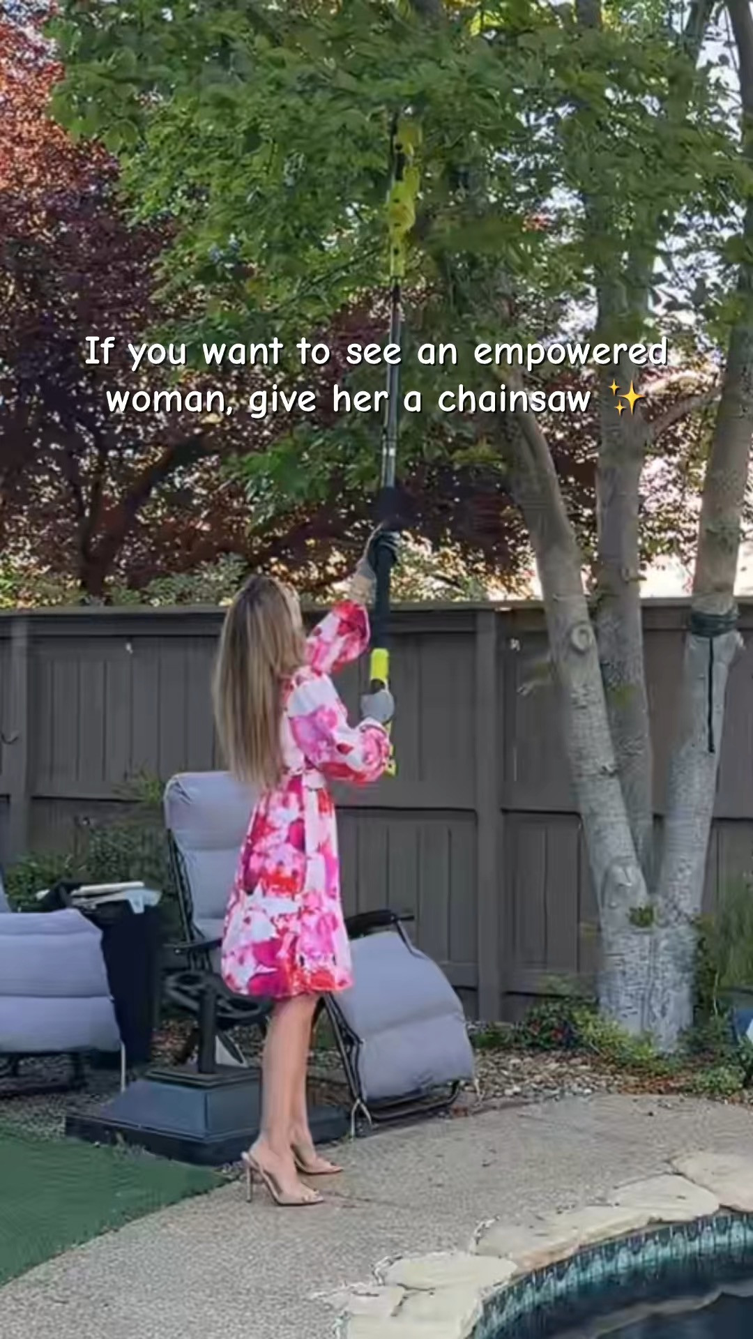 Includes everything you need: Chainsaw, Extension Pole, 2 batteries, Safety Glasses, Gloves, Xtra Chain, Shoulder Strap! Polesaw for the win! 

 