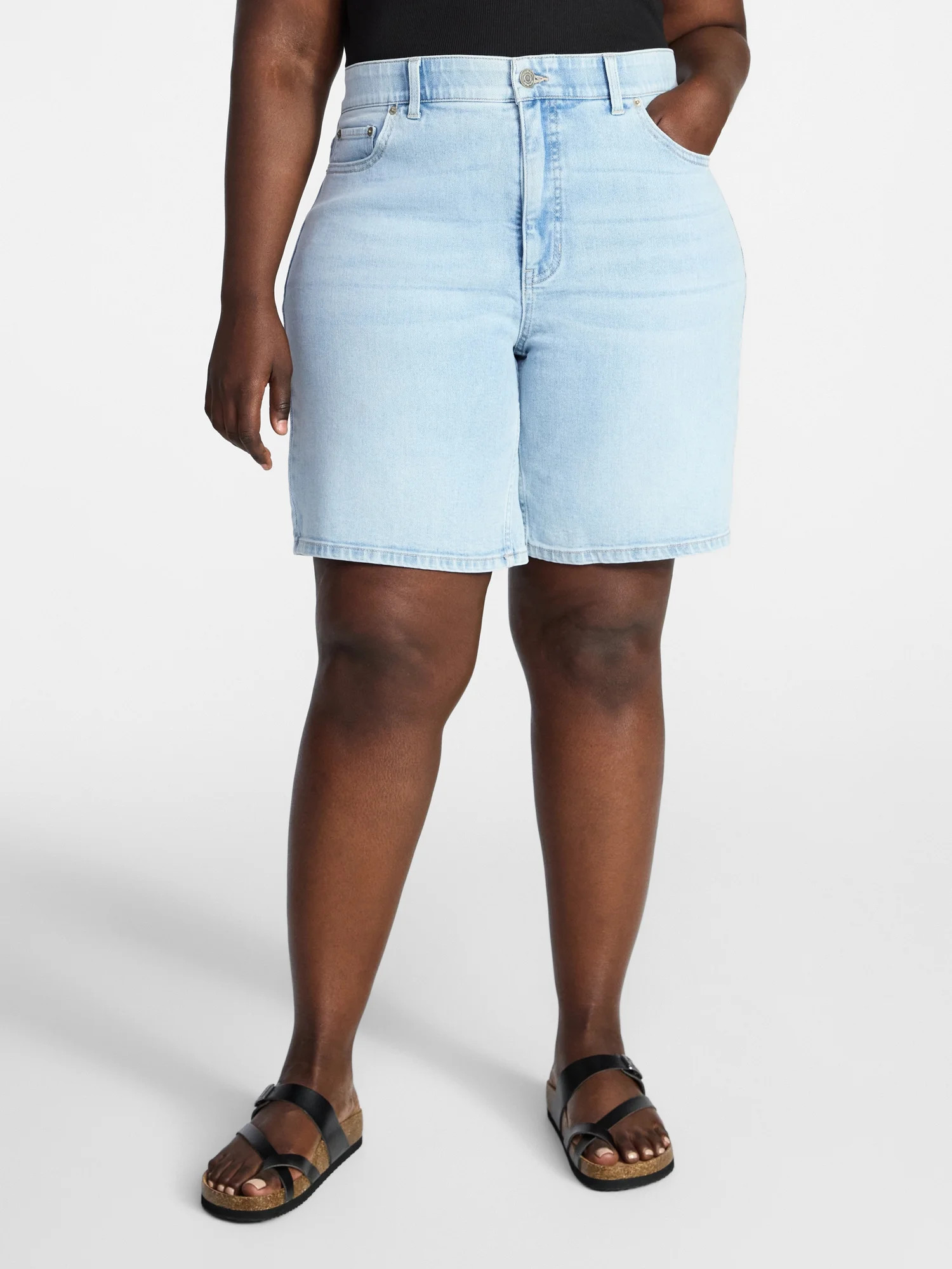 Terra & Sky Women's Plus Size Bermuda Shorts, 9" Inseam, Sizes 16W-26W | Walmart (US)