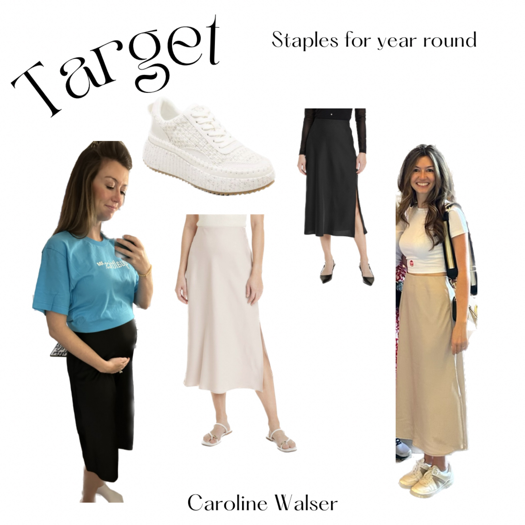 Staples that last all year!!

This midi skirt can fit all seasons. Throw on with a sweater now, with a front tuck and heel. Or travel Europe with a crop top and comfy sneaker. 

I am wearing this pre pregnancy and at 22 weeks! Great product for the price! 

#LTKstyletip #LTKfindsunder50 #LTKbump