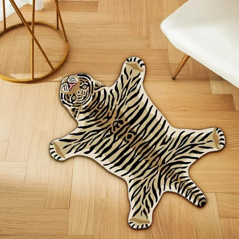 Leopard Print Rug, Pink Faux Cheetah Fur Skin Carpet Mat with Anti-Slip Animal Printed, Area Rug ... | Walmart (US)