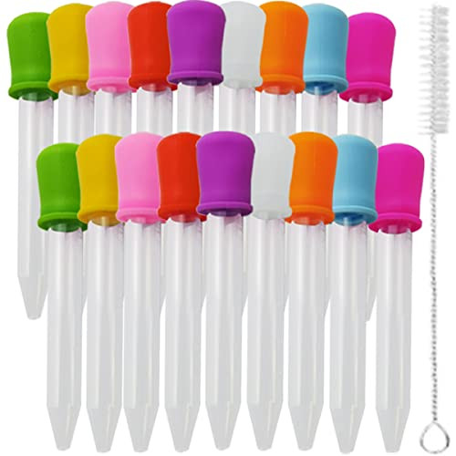 TIHOOD 20PCS Liquid Droppers with a Clean Brush, Silicone and Plastic Pipettes Transfer Eyedroppe... | Amazon (US)