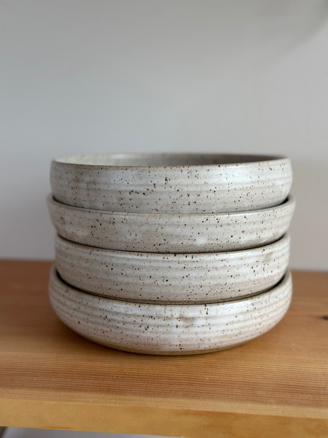 Set of 4 Hand Thrown Pottery Stoneware Clay Bowls - Etsy | Etsy (US)