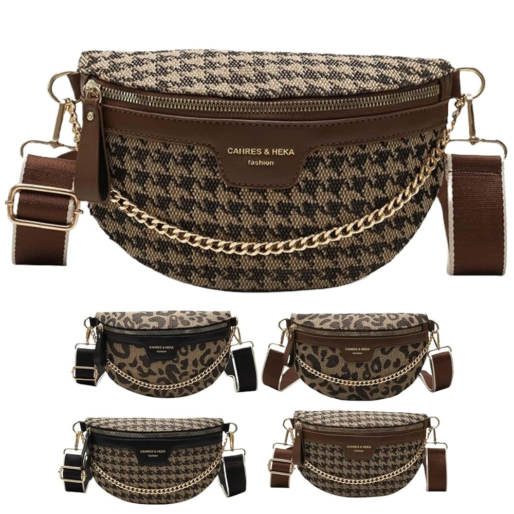 Crossbody Bags for Women Trendy All-match Sling Chest Bag Fashion Leopard Pattern Fanny Pack Zipp... | Amazon (US)