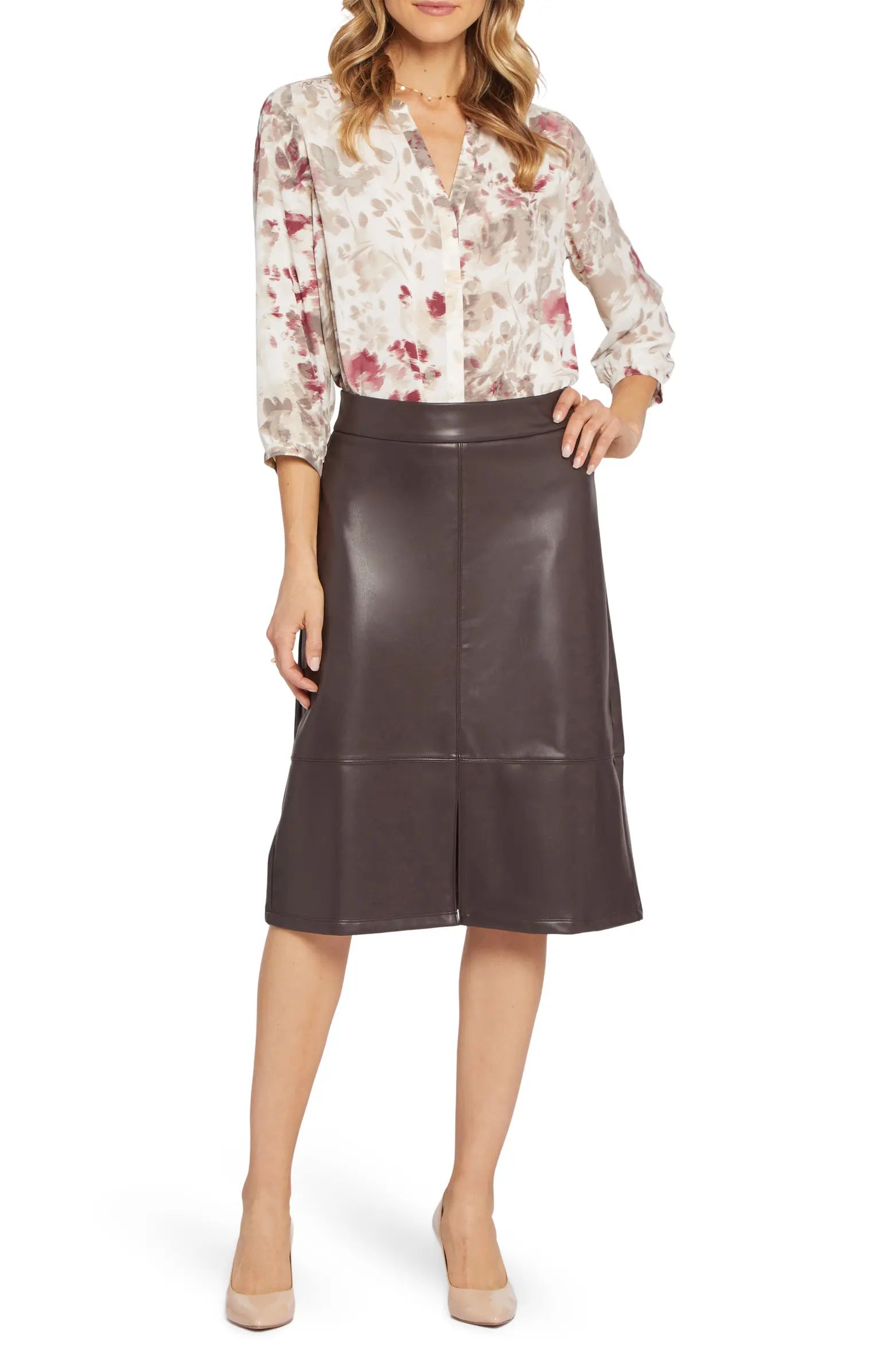 Faux Leather A-Line Skirt | Nordstrom