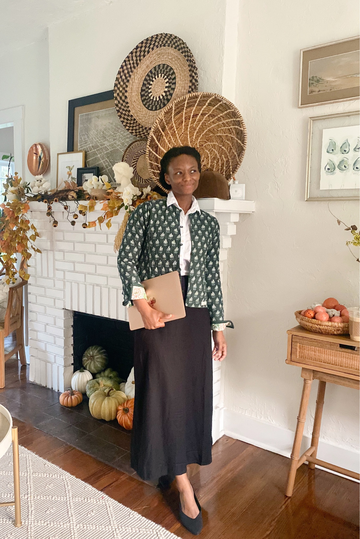 Classic style with a reversible quilted jacket with is a fun pattern for work 

#LTKSeasonal #LTKfindsunder50 #LTKworkwear