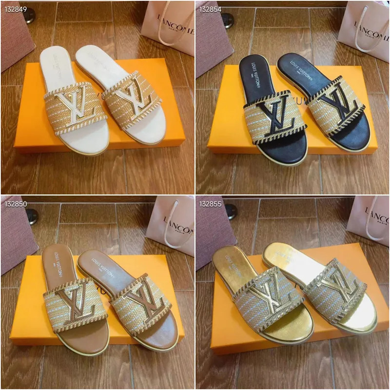 Women Slippers Spring/Summer Woven Hollow Letter Sandals Size EUR35-40 With Box or Dust Bag | DHGate