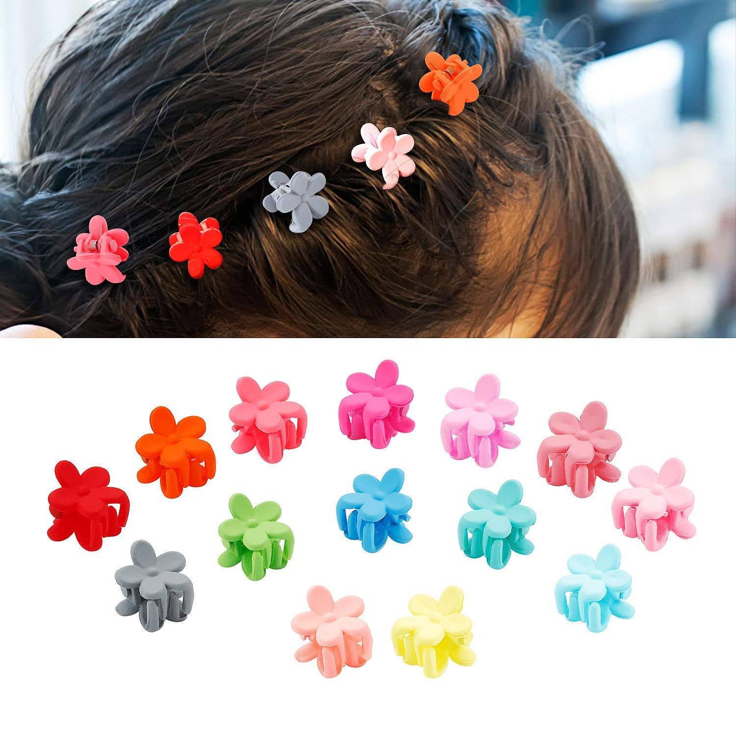 Amazon.com : JANYUN 50 Pcs Colorful Mini Hair Claw Small Hair Clips Clamps Hair Accessories for G... | Amazon (US)