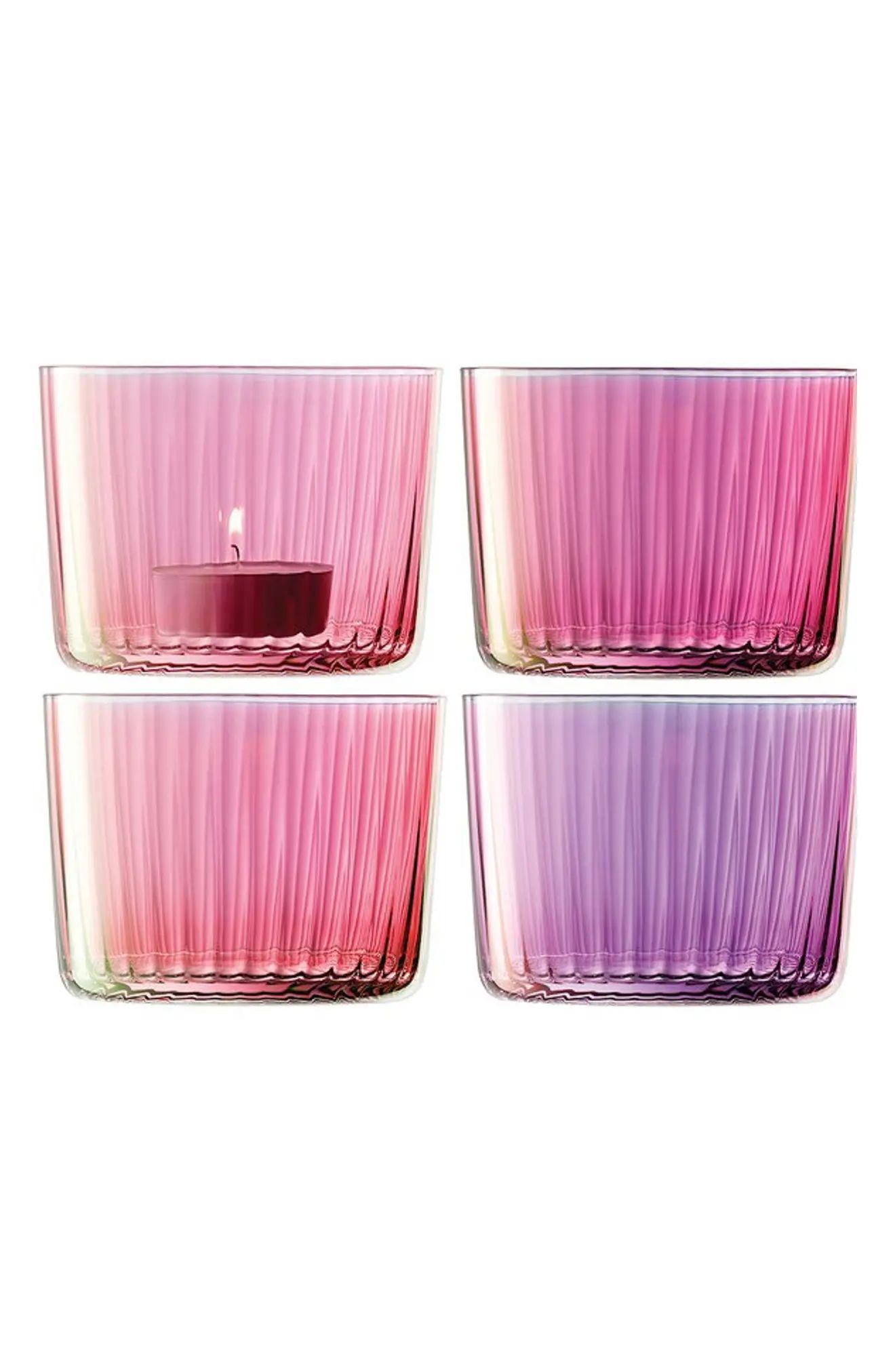 LSA 4-Piece Votive Candleholder Set in Garnet at Nordstrom | Nordstrom