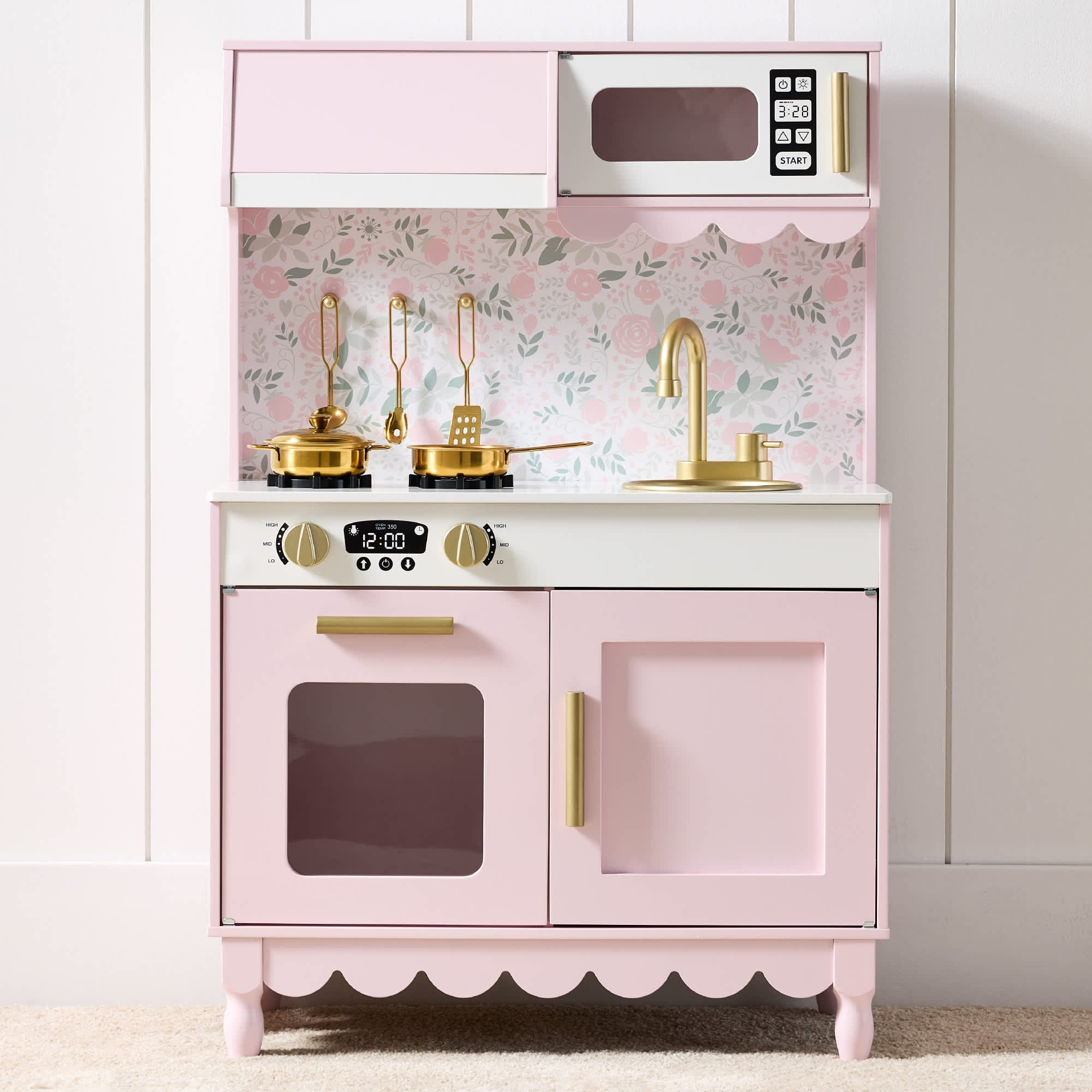 Best Choice Products Pretend Play Cottage Kitchen Wooden Toy Set for Kids w/ 5 Accessories Oven - Pink | SKY8537 | Lowe's