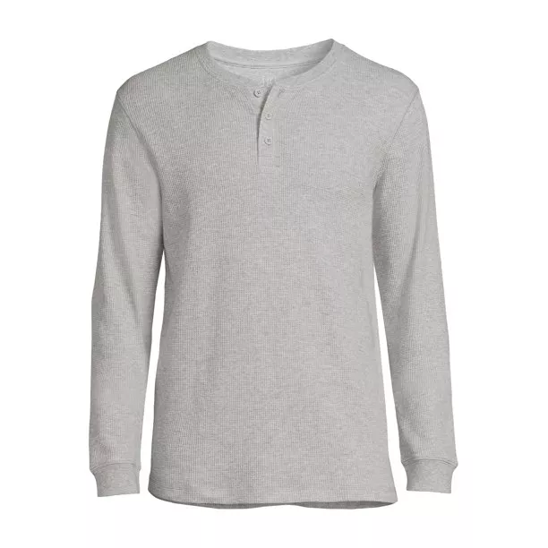 George Men's and Big Men's Long Sleeve Thermal Henley Shirt, Sizes