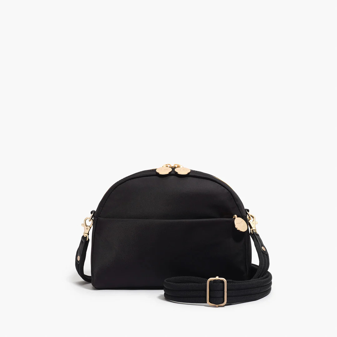 Lo & Sons Nouvelle Crossbody Bag - Nylon - Black / Gold / Lavender | Lo & Sons