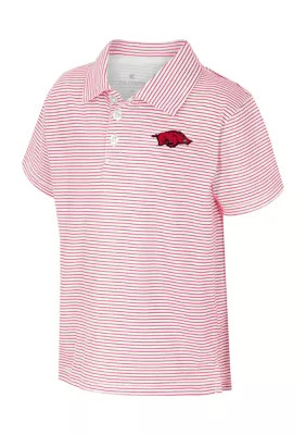 Colosseum Athletics Toddler Boys NCAA Arkansas Razorbacks Feeder Stripe Polo Shirt | Belk